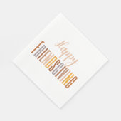 Happy Friendsgiving Erntedank Typografy Fall Serviette (Ecke)