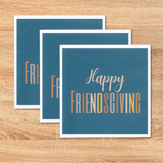 Happy Friendsgiving Erntedank Typografy Fall Serviette