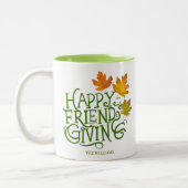 Happy Friendsgiving Fall Leaves Mug Zweifarbige Tasse (Links)
