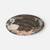 Happy Friendsgiving Fall Pumpkin Wasserfarben Blum Pappteller (Schrägansicht)