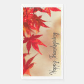 Happy Friendsgiving Herbst Rotes Ahorn Blätter Serviette (Vorderseite)