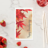 Happy Friendsgiving Herbst Rotes Ahorn Blätter Serviette (Beispiel)