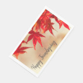 Happy Friendsgiving Herbst Rotes Ahorn Blätter Serviette (Ecke)