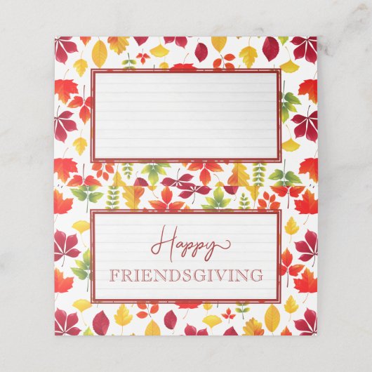 Happy Friendsgiving Herbstfest Party Festessen Platzkarte (Außenseite Aufgefaltet)