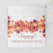 Happy Friendsgiving Herbstfest Party Festessen Platzkarte (Außenseite Aufgefaltet)