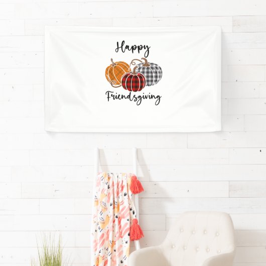 Happy Friendsgiving Kariert Shirt Erntedank Men W Banner (Insitu)