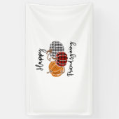 Happy Friendsgiving Kariert Shirt Erntedank Men W Banner (Vertikal)