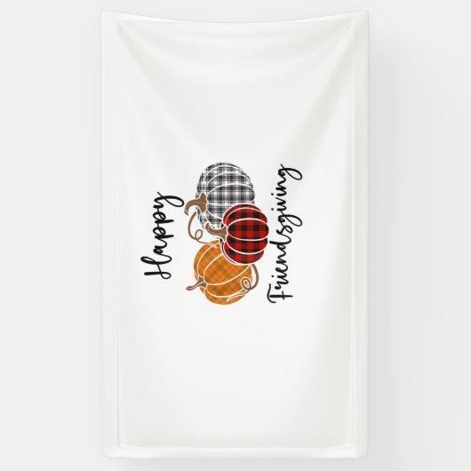 Happy Friendsgiving Kariert Shirt Erntedank Men W Banner (Vertikal)