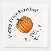 Happy Friendsgiving Kürbis einfach Serviette (Vorderseite)