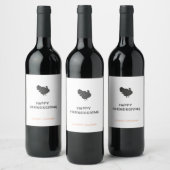 Happy Friendsgiving Modern Wine Labels Weinetikett (Flaschen)