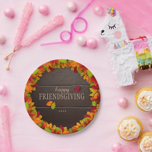 Happy Friendsgiving Personalisierte Papierplatte Pappteller (Party)