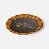 Happy Friendsgiving Personalisierte Papierplatte Pappteller (Schrägansicht)