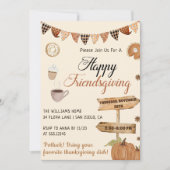 Happy Friendsgiving Pumpkin & Autumn Einladung (Vorderseite)