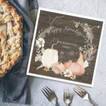 Happy Friendsgiving Rustic Fall Pumpkin Floral