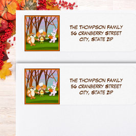 Happy Friendsgiving Turkey with Chipmunk, Rabbit