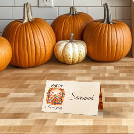 Happy Friendsgiving Woodland Folbland Platzkarte