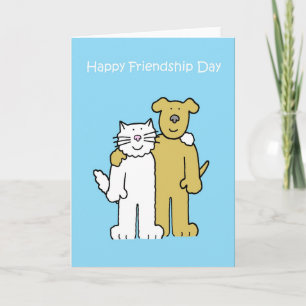 Happy Friendship Day, 30. Juli Niedlich Cat and Do Karte