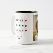 Happy Friendship Day BEST FRIEND JE FOTO Zweifarbige Tasse (Vorderseite Links)