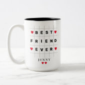 Happy Friendship Day BEST FRIEND JE FOTO Zweifarbige Tasse (Links)