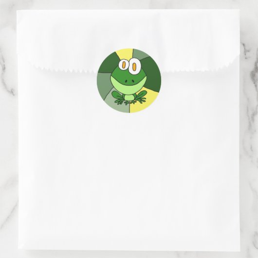 Happy Frog Art Runder Aufkleber (Tasche)