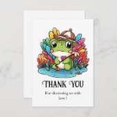 Happy Frog Baby Shower Dankeskarte (Vorne/Hinten)