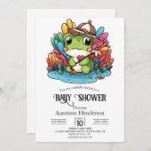 Happy Frog Baby Shower Einladung (Vorne/Hinten)