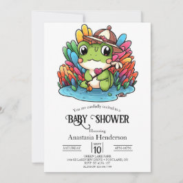 Happy Frog Baby Shower Einladung
