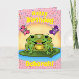Happy Frog Birthday Card Karte