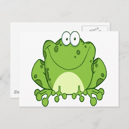 Happy Frog Cartoon Character Postkarte (Vorne/Hinten)