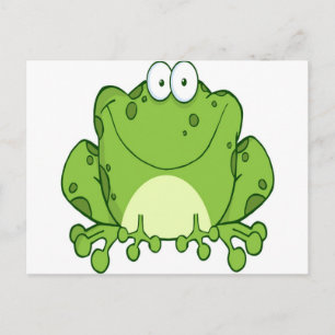 Happy Frog Cartoon Character Postkarte