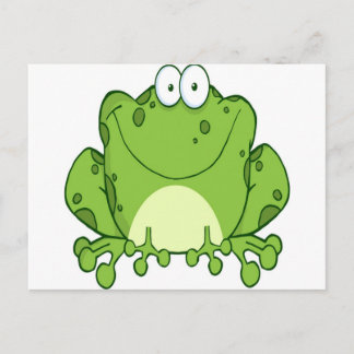 Happy Frog Cartoon Character Postkarte