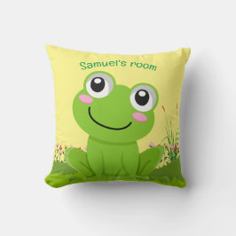 Happy frog cushion - helles Zitronenpolster Kissen