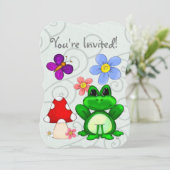 Happy Frog im Frühjahr Einladung (Stehend Vorderseite)