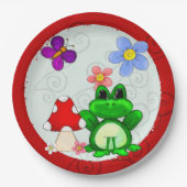 Happy Frog im Frühjahr Pappteller (Vorderseite)