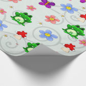 Happy Frog in Spring PATTERN Geschenkpapier (Ecke)