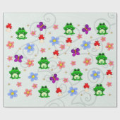 Happy Frog in Spring PATTERN Geschenkpapier (Flach)