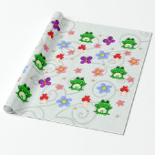 Happy Frog in Spring PATTERN Geschenkpapier (Ungerollt)