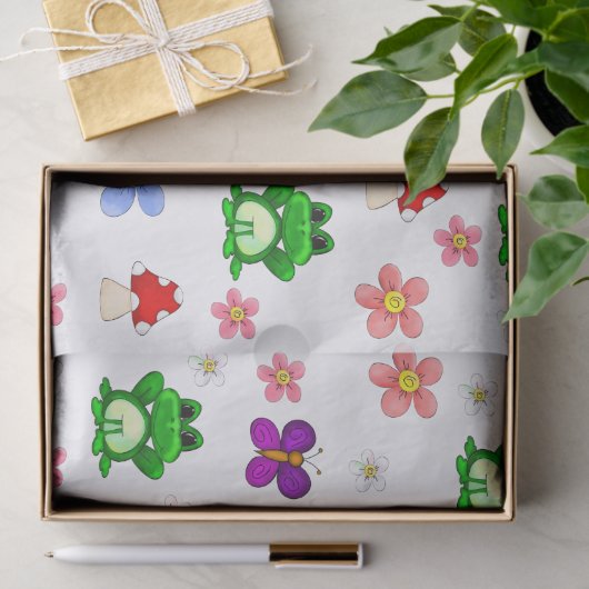 Happy Frog in Spring PATTERN Seidenpapier (Geschenk)