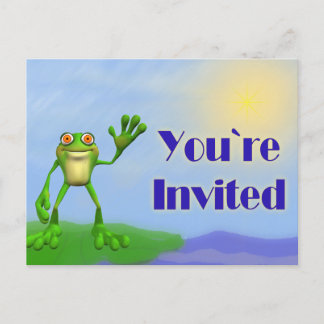 Happy Frog-Invite Einladungspostkarte