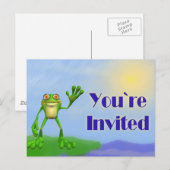 Happy Frog-Invite Einladungspostkarte (Vorne/Hinten)