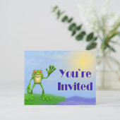 Happy Frog-Invite Einladungspostkarte (Stehend Vorderseite)
