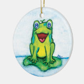 Happy Frog Keramik Ornament (Links)