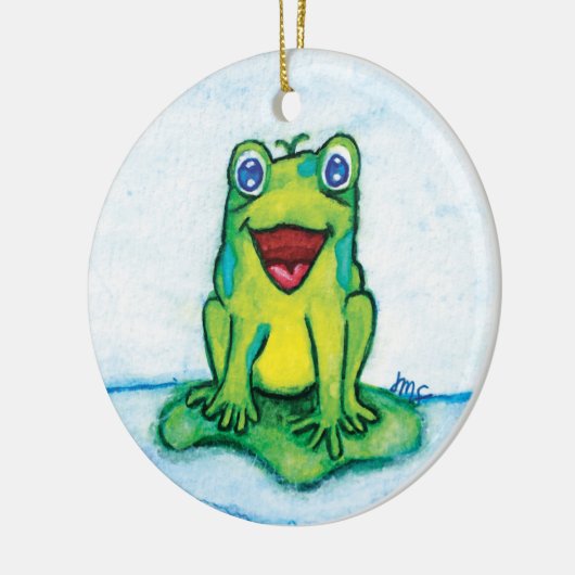 Happy Frog Keramik Ornament (Links)