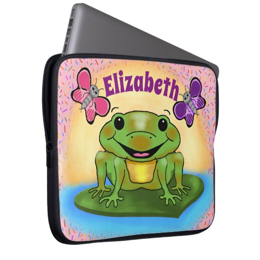 Happy Frog Laptop Case (Vorne Rechts)