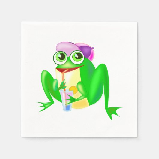 Happy Frog Napkins - Benutzerdefinierte Farben ode Serviette (Vorderseite)