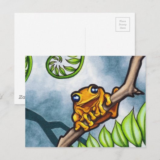 Happy Frog Postkarte (Vorne/Hinten)