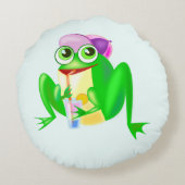 Happy Frog Round Pillow Rundes Kissen (Rückseite)