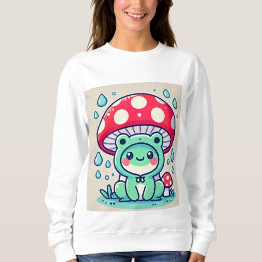 Happy Frog & Umbrella 🐸 ☔ Sweatshirt (Vorderseite)