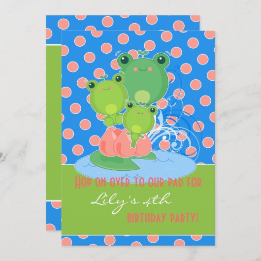 Happy Frogs Einladung (Vorne/Hinten)