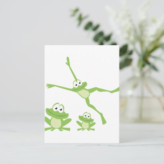 Happy Frogs Postkarte (Stehend Vorderseite)